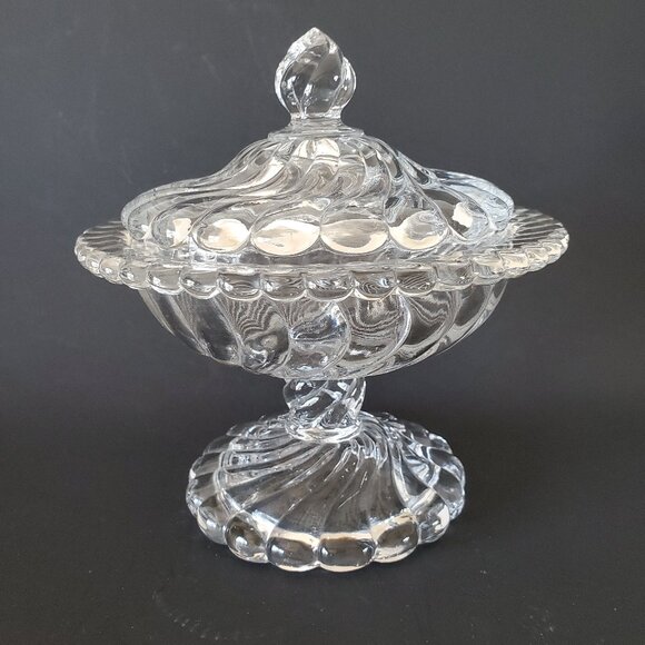 Fostoria Colony Lidded Spiral Candy Dish or Tazza Vintage - Picture 1 of 5